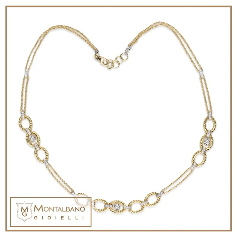 collana Intrecci fiori oro 18kt